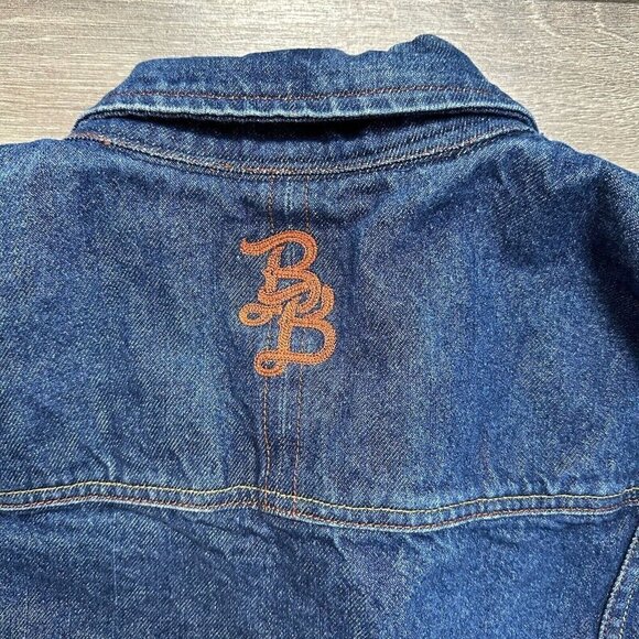 BadBoy Blue Denim Jacket Vintage Hip Hop BB Zip Up Missing Pull Size 2XL - Picture 7 of 9